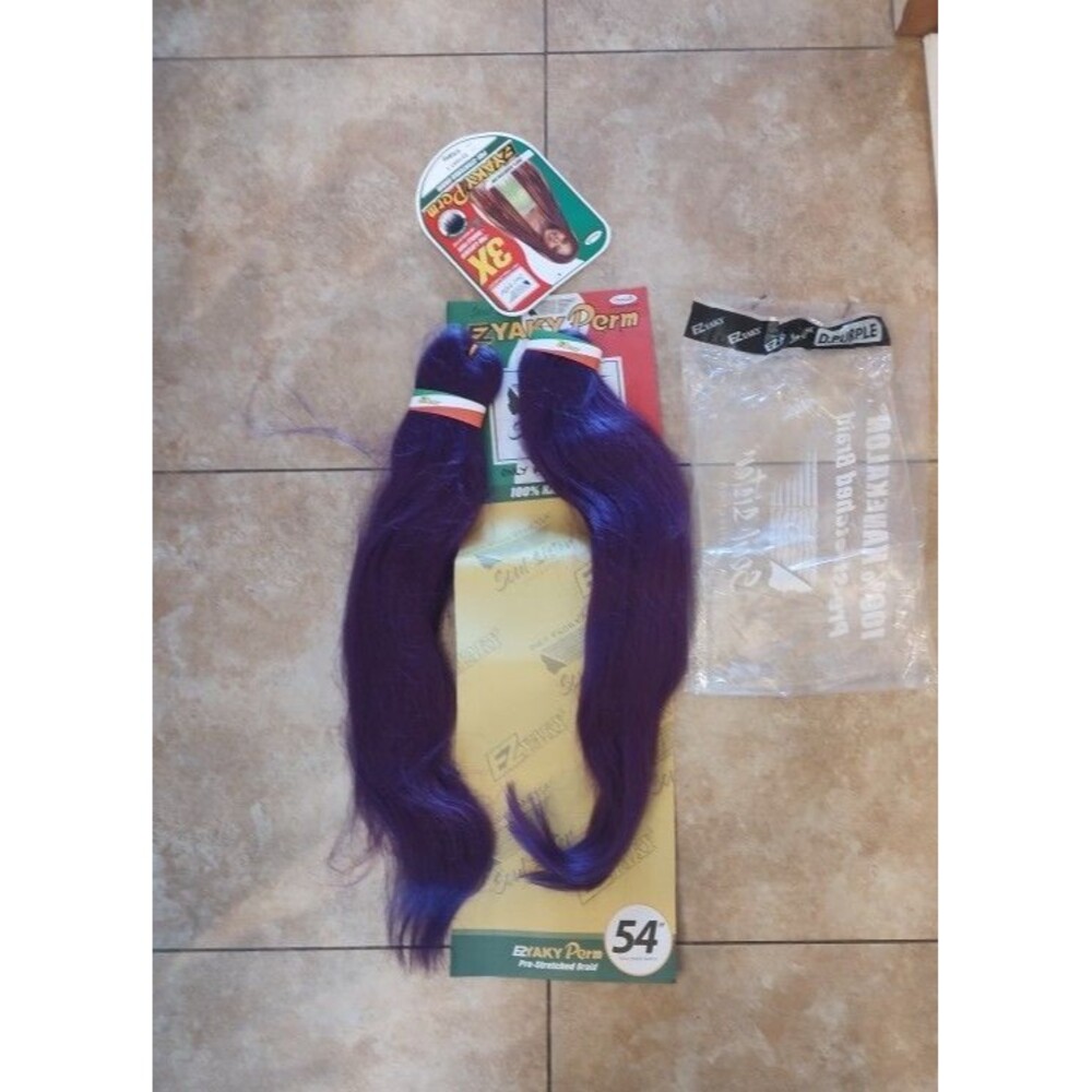 New Braid by Vanessa D Purple Hair Soul Sisters Ezyaky Perm 100% Kanekalon 2 pcs